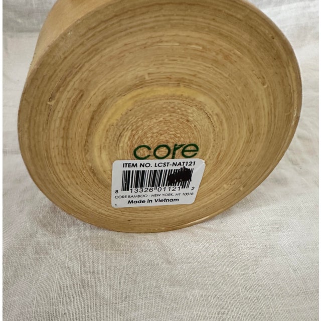 Boho Chic Set of 6 Bamboo Coasters For Sale - Image 3 of 5