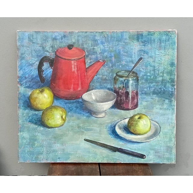 Old French Original Oil Painting 1960 For Sale - Image 12 of 12