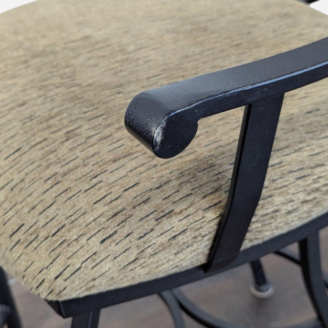 Wrought Iron Bar Stool With Upholstered Seat For Sale In San Francisco - Image 6 of 8