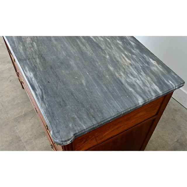 French 19th Century Mahogany Louis XVI Commode with Marble Top For Sale - Image 4 of 10