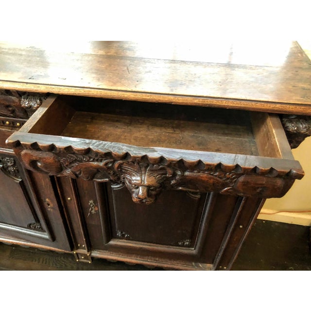 19th Century French Renaissance Carved Buffet For Sale - Image 9 of 13