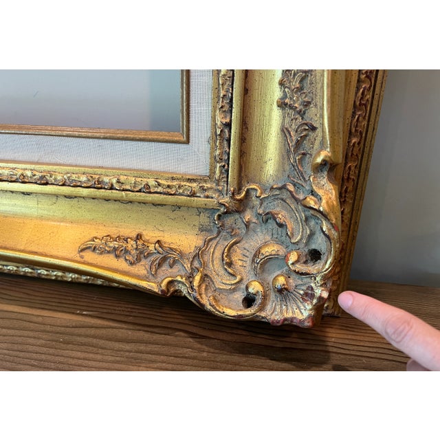 Gold Vintage French Provincial Style Gold Gilt Frame For Sale - Image 8 of 12