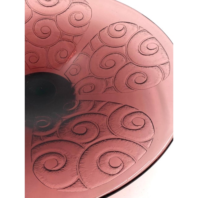 Art Deco Violet Glass Centerpiece by Charles Schneider for Le Verre Francais, France, 1930s For Sale - Image 12 of 18