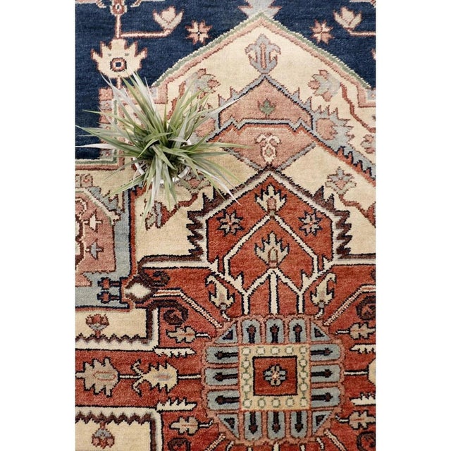 Traditional Serapi Wool Navy Area Rug- 8' 0'' X 10' 1'' For Sale - Image 3 of 7