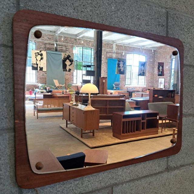 Mid-Century Modern Rectangular Mirror in Teak, Denmark, 1960s For Sale - Image 3 of 4