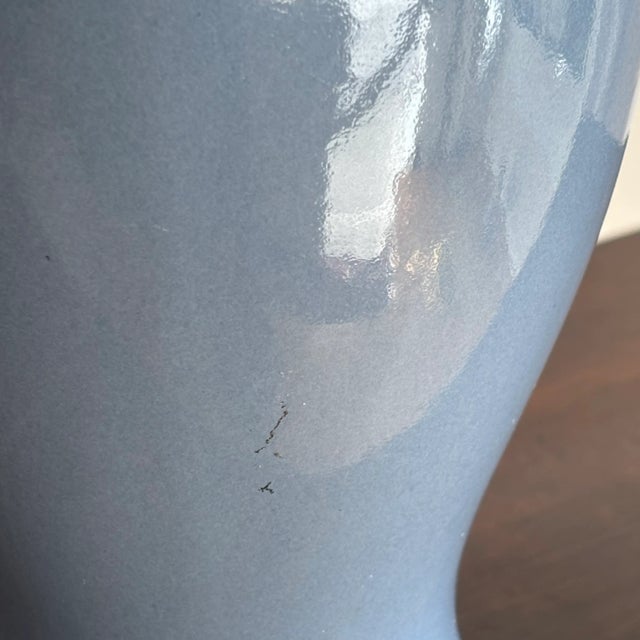 Mid-20th Century Cornflower Blue Ginger Jar Table Lamp For Sale - Image 13 of 13