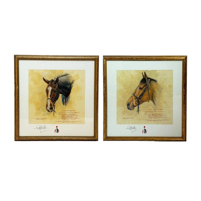 2000s "Hoo La Baloo" Vintage French Equestrian Watercolor Horse Painting by Martin Alford For Sale - Image 9 of 9