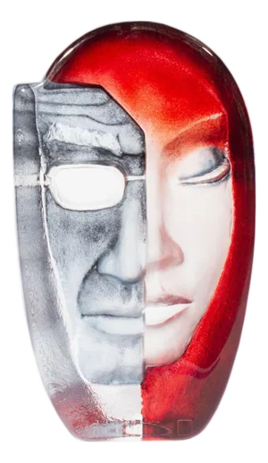 Mats Jonasson “FeMale” Masq Series Limited Edition Crystal Sculpture