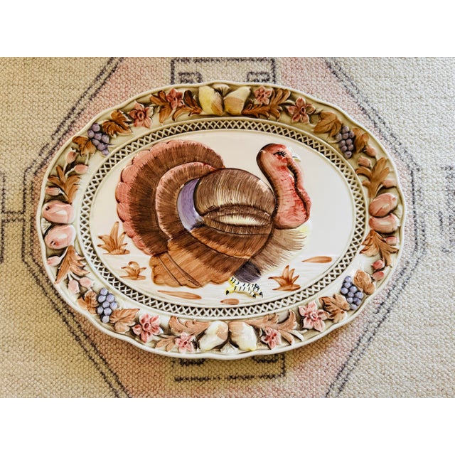 Mid 20th Century Vintage Colorful Turkey Platter, Towle Company For Sale - Image 5 of 5