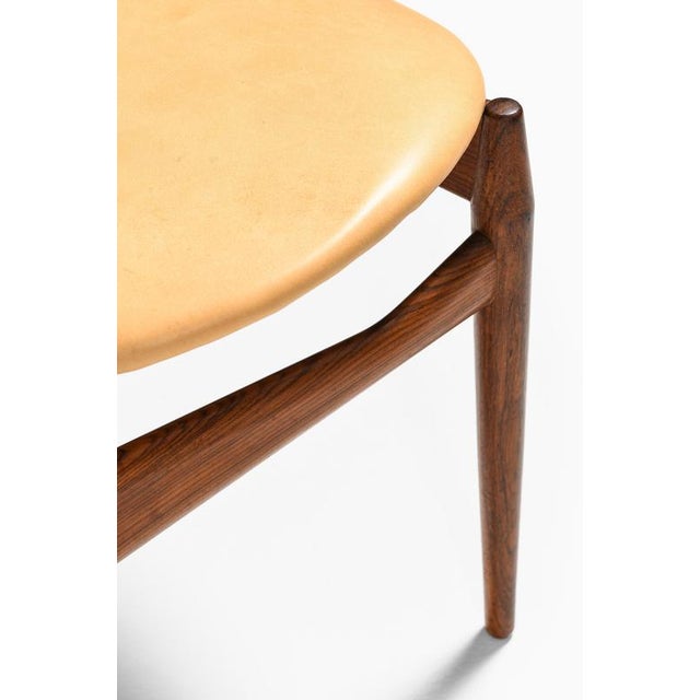 Dining Chairs in Leather and Rosewood attributed to Knud Færch, 1950s, Set of 6 For Sale - Image 10 of 11