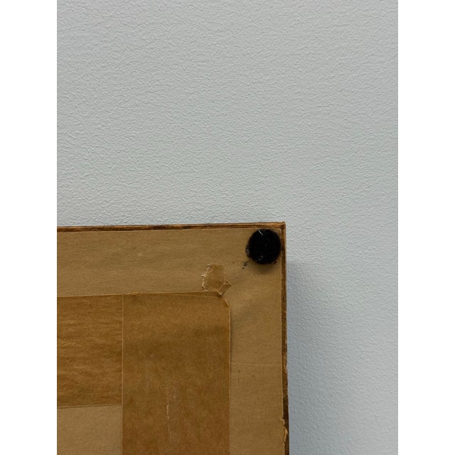 Cream 1970s Watercolor Painting of a Lighthouse Overlooking Sailboats in a Wood Frame For Sale - Image 8 of 10