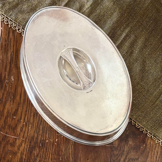 Silver Antique Wallace Silver Plate Platter Lid Hotel Andrew Johnson For Sale - Image 8 of 11