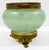 Green Antique Hungarian Bártfa-Fürdő Otthon Szálloda Glass and Brass Lidded Box For Sale - Image 8 of 13