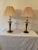 Vintage Alsy Hollywood Regency Cut Glass & Antiqued Brass Finish Table Candlestick Lamps With Pleated Shade and Solid Ball Finals - a Pair For Sale - Image 13 of 13