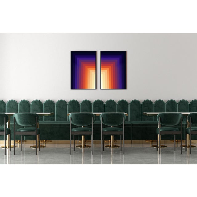 2026, Color Field Giclée Diptych, Sunset Portals, Abstract Geometric, Limited Edition by Cyd Fontaine For Sale In Miami - Image 6 of 10