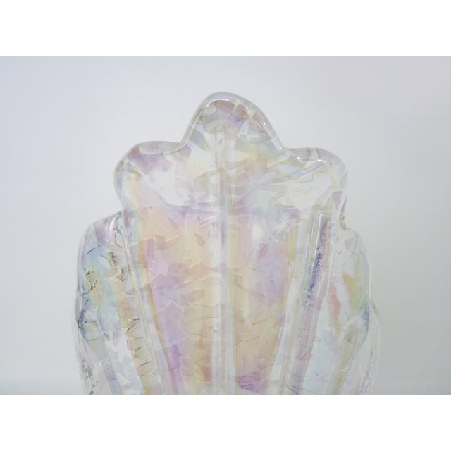 1980s Foliage Table Lamp in Glass and Anthracite Gray Metal, 1980s For Sale - Image 5 of 10