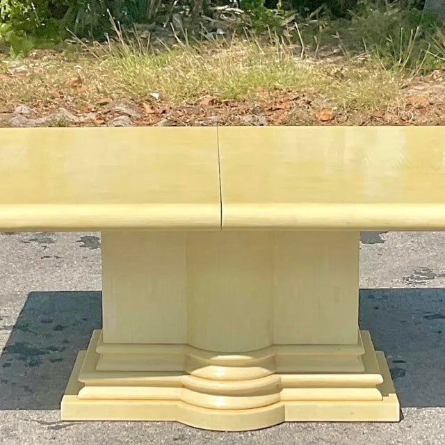 Late 20th Century Vintage Regency Tessellated Bone Dining Table For Sale - Image 9 of 12