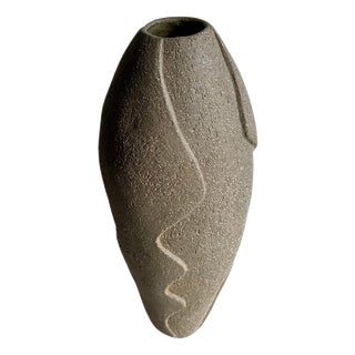 Les Dunes Sculptural Small Vase in Glazed Stoneware by Thalia Dalecky For Sale