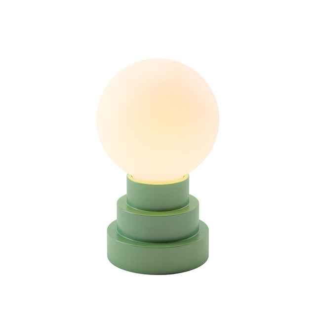Modern GLOBE Rechargeable Cordless LED Table Lamp, 3-Levels Brightness Touch Sensor Control, Moss For Sale - Image 3 of 14