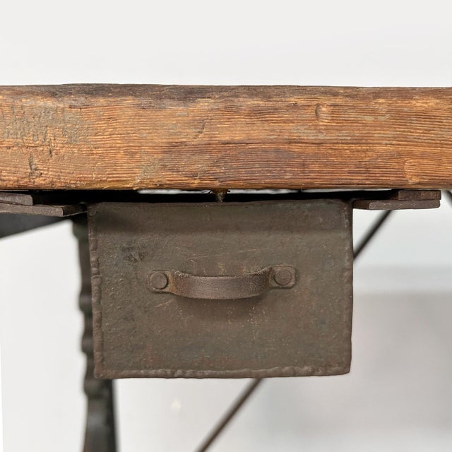 Italian Industrial Wooden and Cast Iron Console Table, 1800s For Sale - Image 12 of 18
