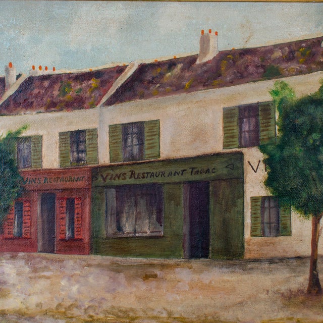 Oil Painting of French Restaurant, c.f. Hanna, c.1966 For Sale - Image 4 of 6
