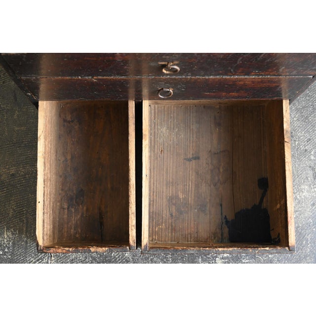 Antique Japanese Wooden Drawer Chest / Edo Period, 1770s / Rare Inscribed Piece For Sale - Image 12 of 18