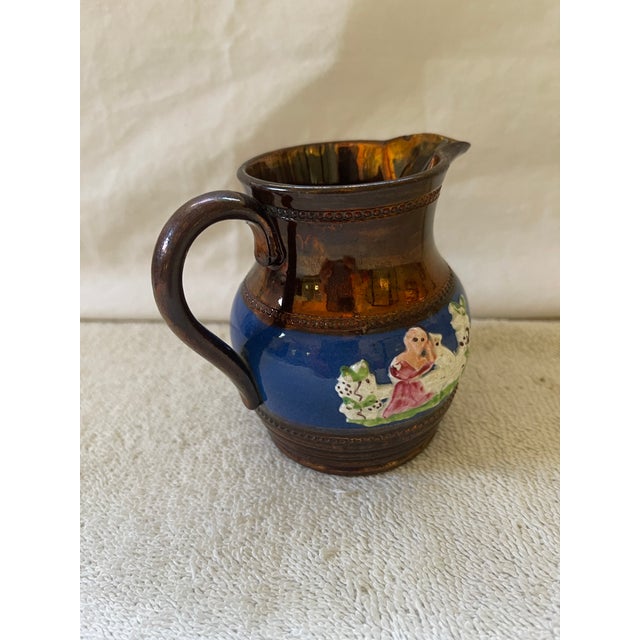 1900 - 1909 Antique English Lusterware Copper Glaze Small Jug For Sale - Image 5 of 8