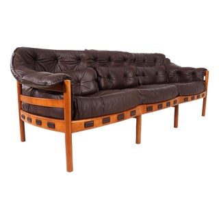 3-Seater Leather Sofa by Sven Ellekaer for Coja, 1960 For Sale