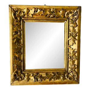 19th Gold Leaf Ornate Frame Mirror Handcarved
