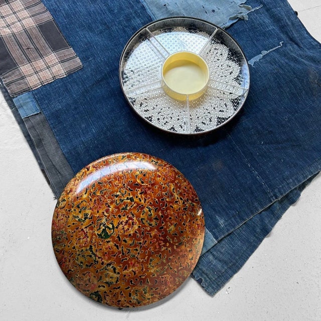 Vintage Japanese Serving Dish in Lacquer Technique, 1960s For Sale - Image 12 of 17