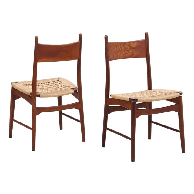 Mid-Century Danish Teak Dining Chairs, 1960s, Set of 2 For Sale