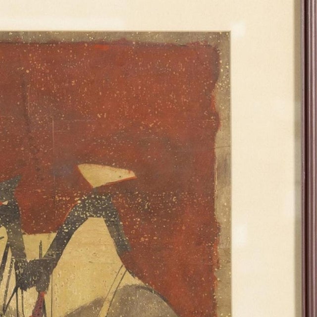 Espiga Pinto, Composition, 1960s, Mixed Media on Paper For Sale - Image 4 of 6