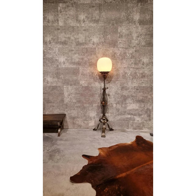 Arts and Crafts Wrought Iron Floor Lamp For Sale - Image 3 of 11
