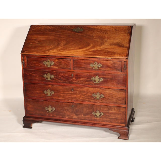 English George III Mahogany Slant Top Desk For Sale - Image 3 of 12