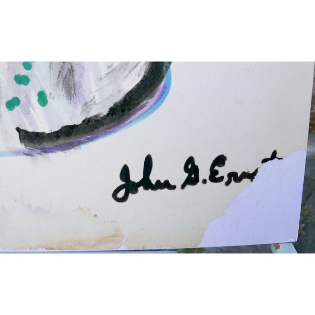 Beloved Woodstock, NY artist John Ernst (1920-1995) watercolor mounted on archival board. size:18;75" high x 22.75" wide