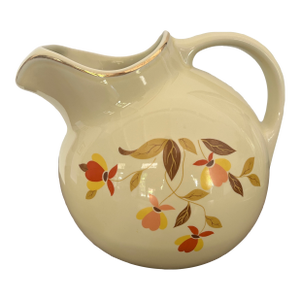 Vintage Hall China Jewel Tea Autumn Leaf Large Ceramic Pitcher Water Jug Circa 1940