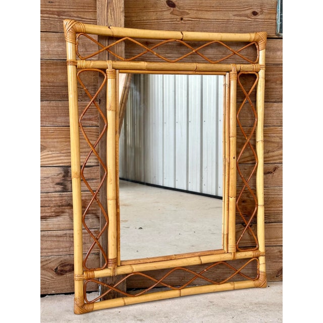 Vintage Coastal Rattan Bamboo Wall Mirror Chairish
