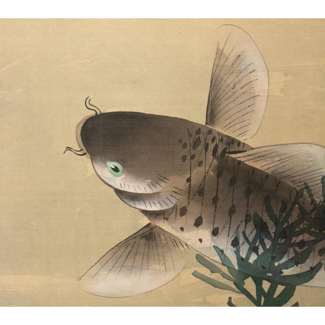 1970s 1970s Chinese Painted Screen "Carps" For Sale - Image 5 of 18