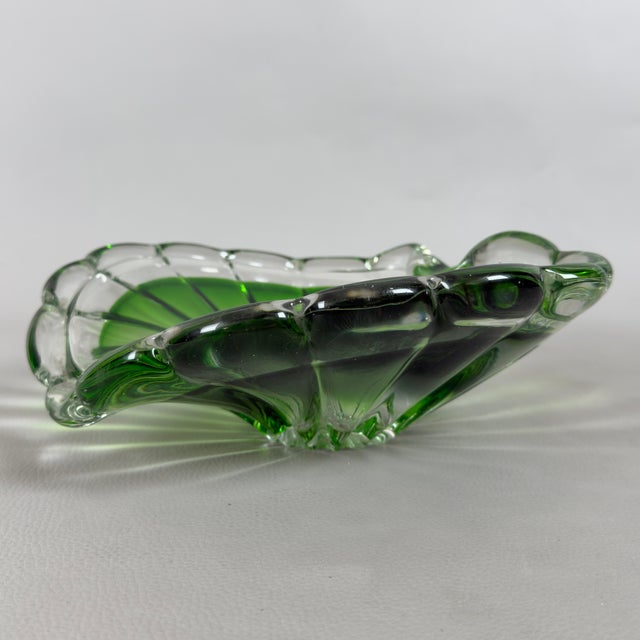 Modern Vintage Centerpiece in Green Murano Glass, 1970s For Sale - Image 3 of 11