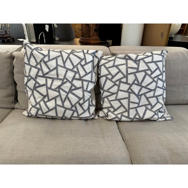 Abstract Thom Filicia Home Collin Linen Pillows, Pair For Sale - Image 3 of 12