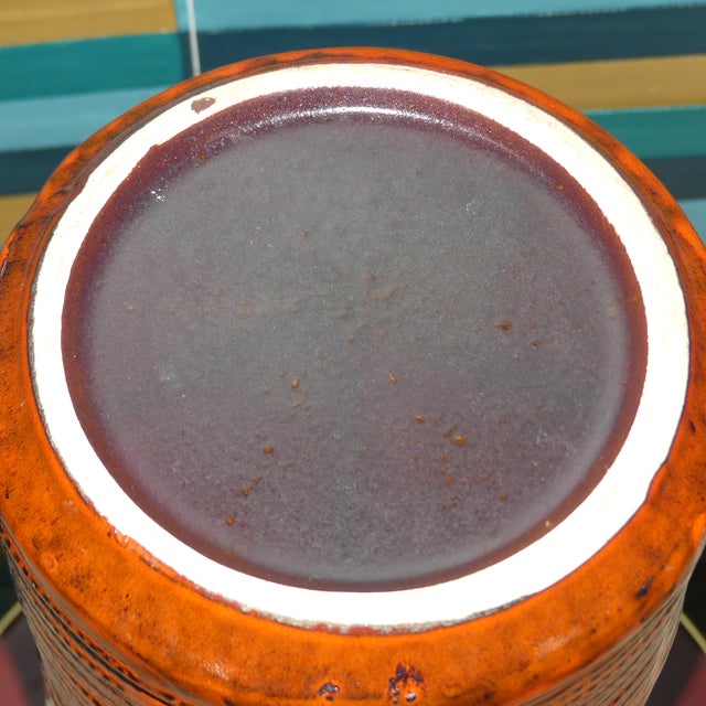 Brown-Orange Fat Lava Ceramic Floor Vase from Jasba, 1970s For Sale - Image 13 of 15