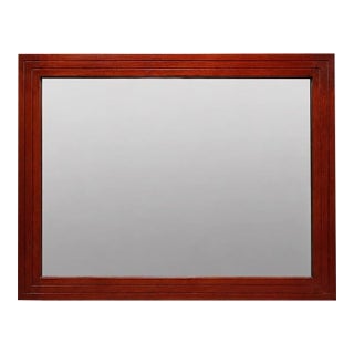 Large Red Wood Framed Rectangular Wall Mirror For Sale