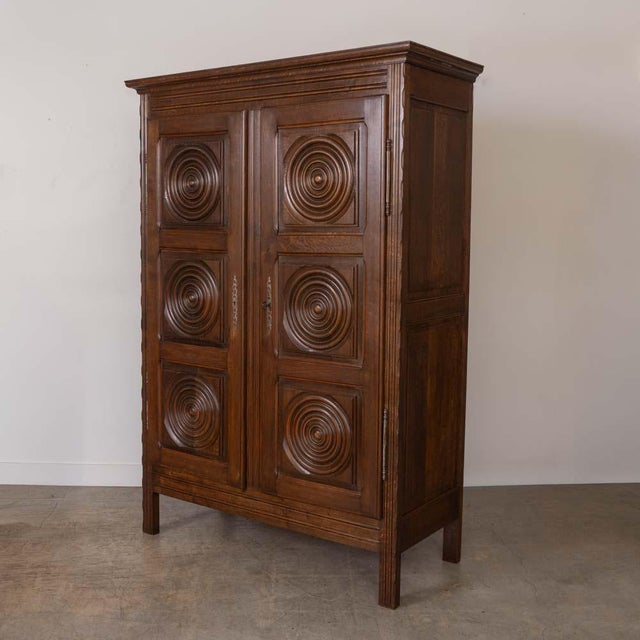 Wood 1940s French Carved Wood Cabinet by Charles Dudouyt, Attributed For Sale - Image 7 of 17