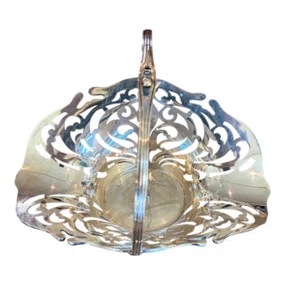 Early 20th Century Victorian Barbour Silver Co. Sterling Cutwork Basket For Sale