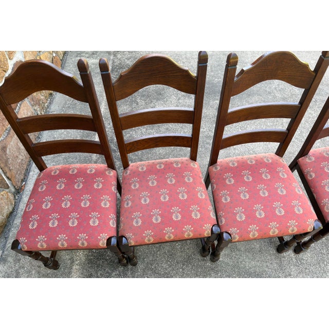 French Country Ladder Back Dining Chairs - Set of 6 For Sale - Image 11 of 12