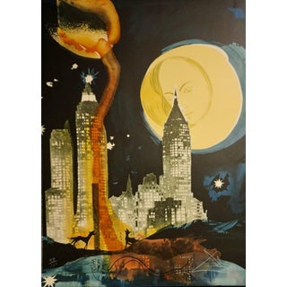 Dali Manhattan Skyline Hand Signed Numbered Lithograph Surreal Very Rare Art For Sale