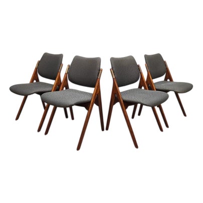 Vintage Scandinavian Dining Chairs from Olav Houg, 1960s, Set of 4 For Sale