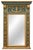 Monumental Italian Neoclassical Louis XVI Style Blue & Giltwood Trumeau Wall Mirror For Sale - Image 9 of 9