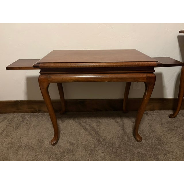 Pennsylvania House 2 Piece Set, Late 20th Century Pennsylvania House Style Cherry Queen Anne Console & Tea Table For Sale - Image 4 of 6