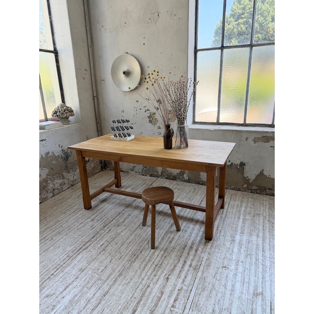 Golden Oak Farmhouse Table, 1970s For Sale - Image 3 of 18